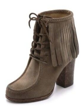 Frye Parker Suede Lace-Up High Heel Ankle Boots - Brown